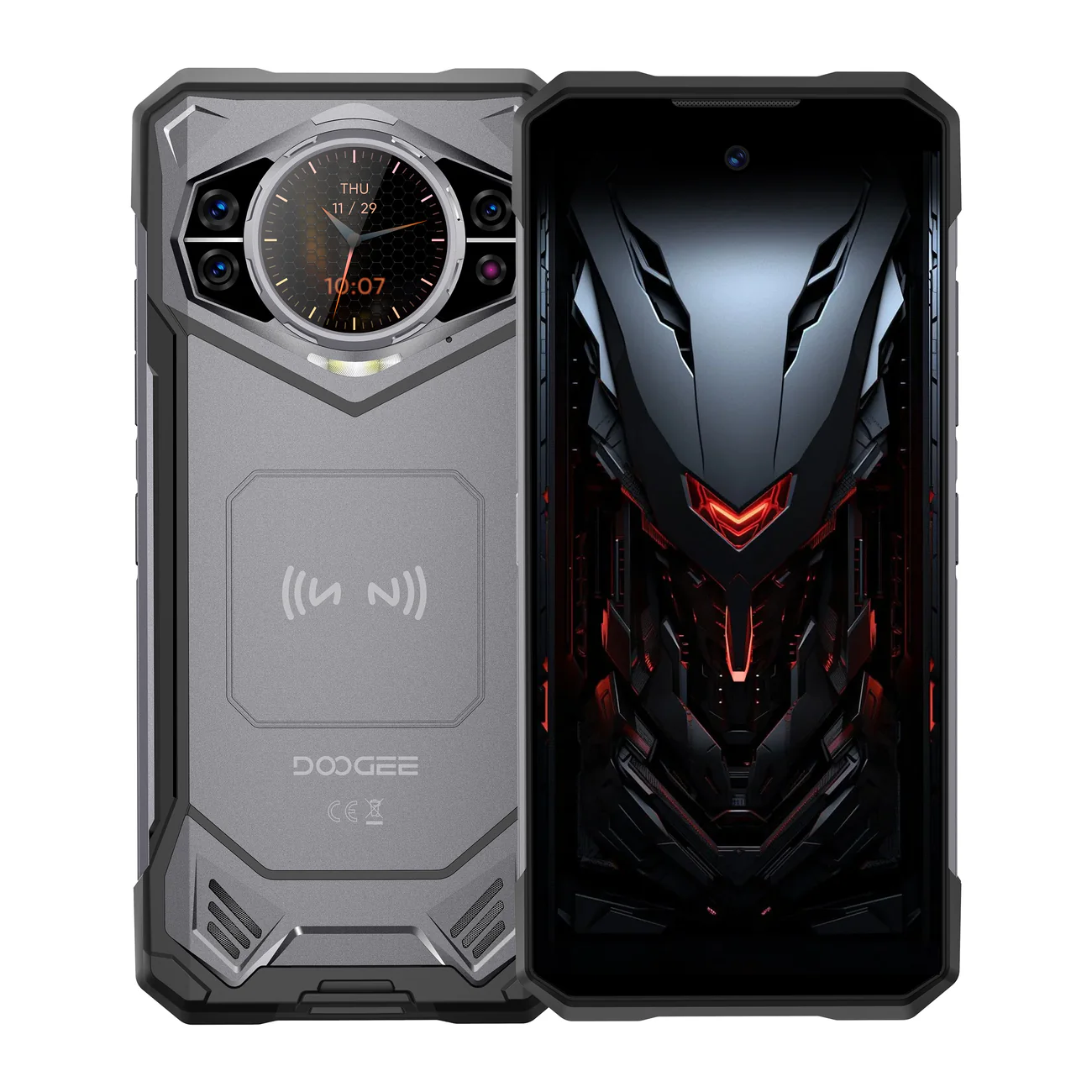 DOOGEE S200 5G Rugged Phone 6.72″ 120Hz Display 12GB RAM 256GB ROM 100MP AI Main Camera 10100mAh Android 14 NFC – Gray