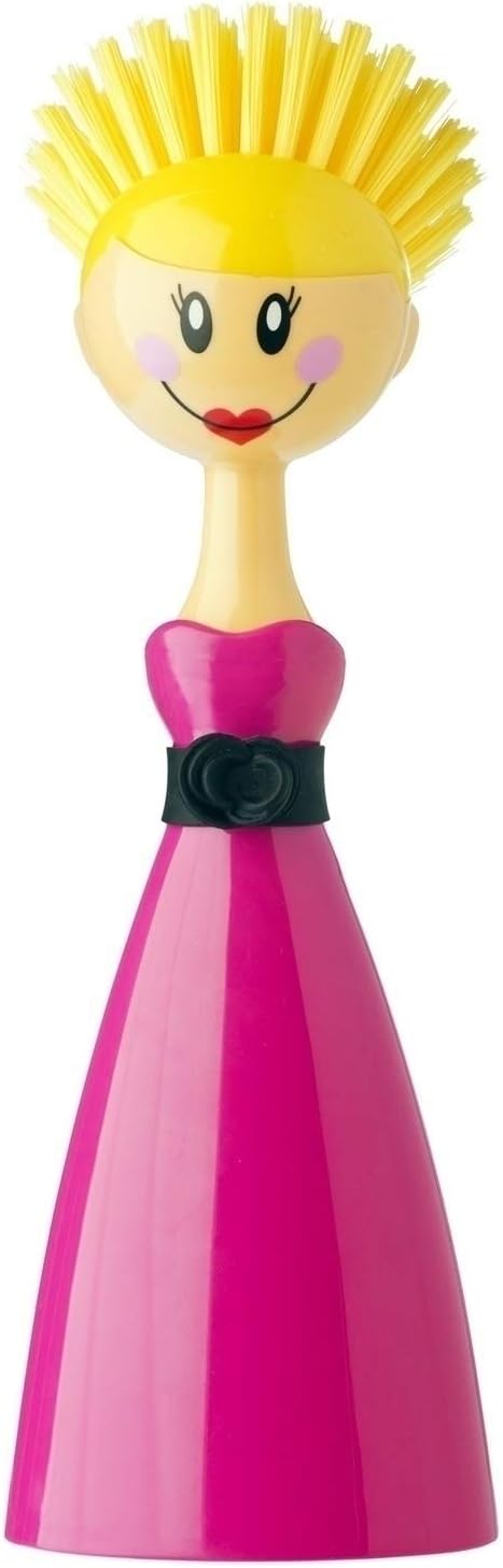 Vigar 5098 Margot Washing Up Brush + Holder Polypropylene Pink 4 x 4 x 22 cm