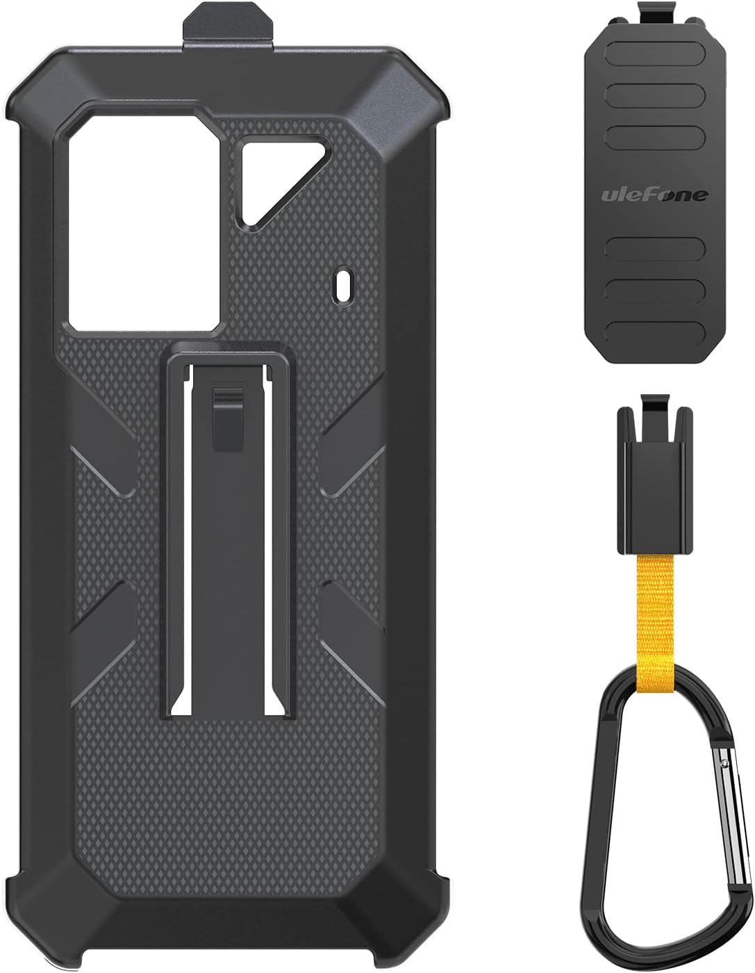 Ulefone Multifunctional Protective Case for Armor 18/ Armor 18T/ Armor 19/ Armor 19T Original TPU Black Case for Armor 18 Series/Armor 19 Series with Back Clip Carabiner