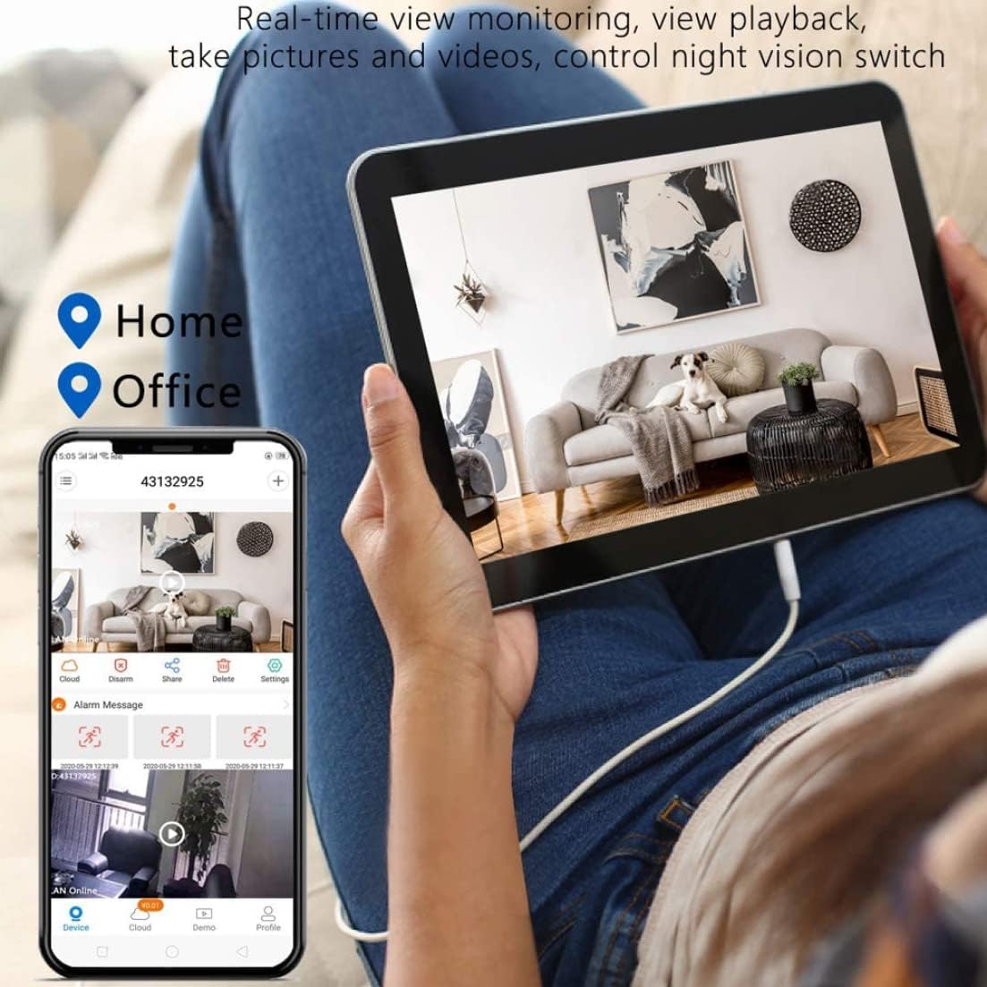 A9 Mini Camera Wireless WiFi Network Monitor Security Camera HD 1080P Night Vision for Car Home Office Black, one size