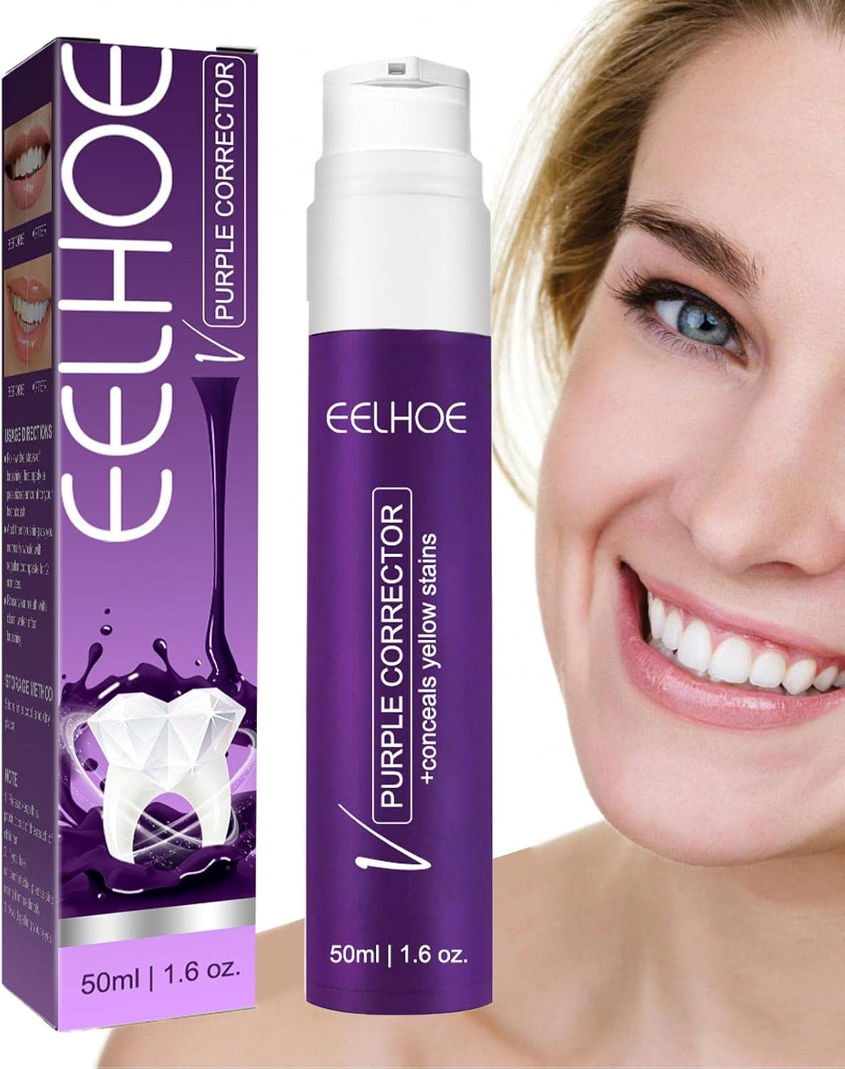 1 Pc Color Corrector Toothpaste - 50ml Color Corrector Toothpaste For Teeth Whitening | Toothpaste, Intensive Stain Removal Color Correcting