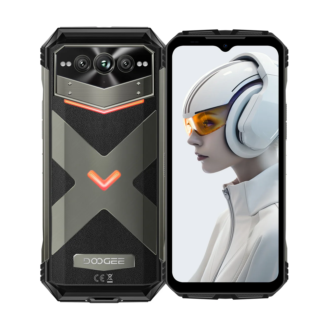 DOOGEE V Max Plus 512GB Large Memory 22000mAh Large battery Android 14 Rugged Phone – Grey