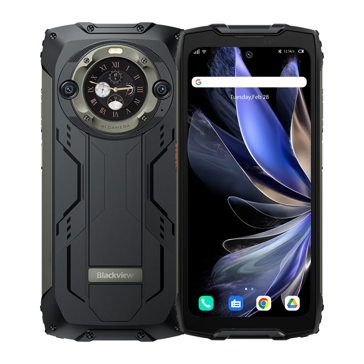 Blackview BV9300 Pro 12GB+256GB 6.7-Inch Main & 1.3-inch Round Secondary Display Built-in 100LM Flashlight 15080mAh 4G Ruggedized Smartphone, Black