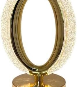Cordless Crystal Table Lamp, USB Rechargeable, 3-Way Dimmable, Oval LED Desk Lamp, Diamond Nightstand Lamp