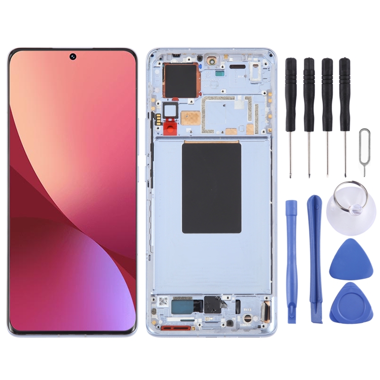 For Xiaomi 12 Pro / 12S Pro AMOLED Original LCD Screen Digitizer Full Assembly with Frame - Blue