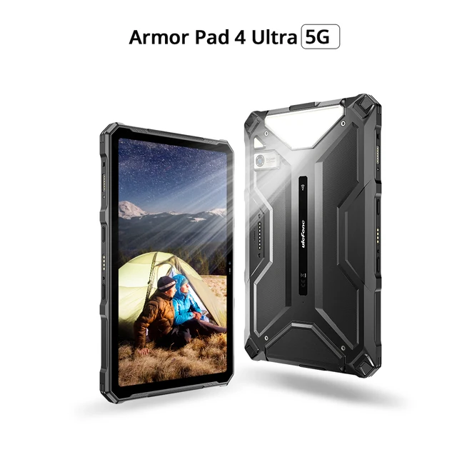 Ulefone Armor Pad 4 Ultra 5G Rugged Tablet IP68/IP69K LED Light 11800mAh Battery,Fast Charging 16GB+256GB 50MP