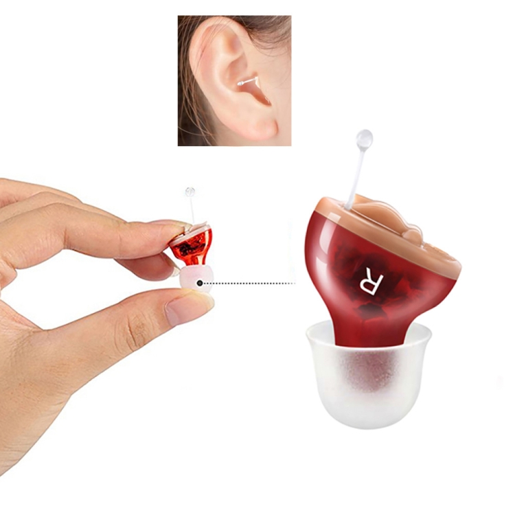 Z-20 In-Ear Hearing Aid Digital Noise Canceling Sound Amplifier - Right Ear Red