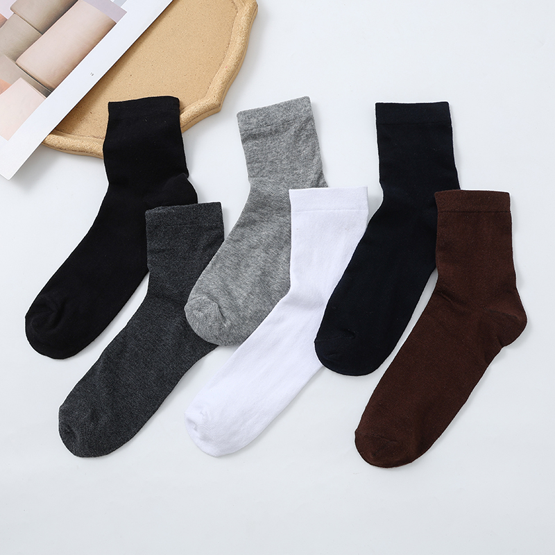 Al Thuraya 100% Pure Cotton Crew Socks for Men – Breathable, Deodorizing, Soft & Durable – 6 Pairs Gift Box – Black, White, Gray, Brown