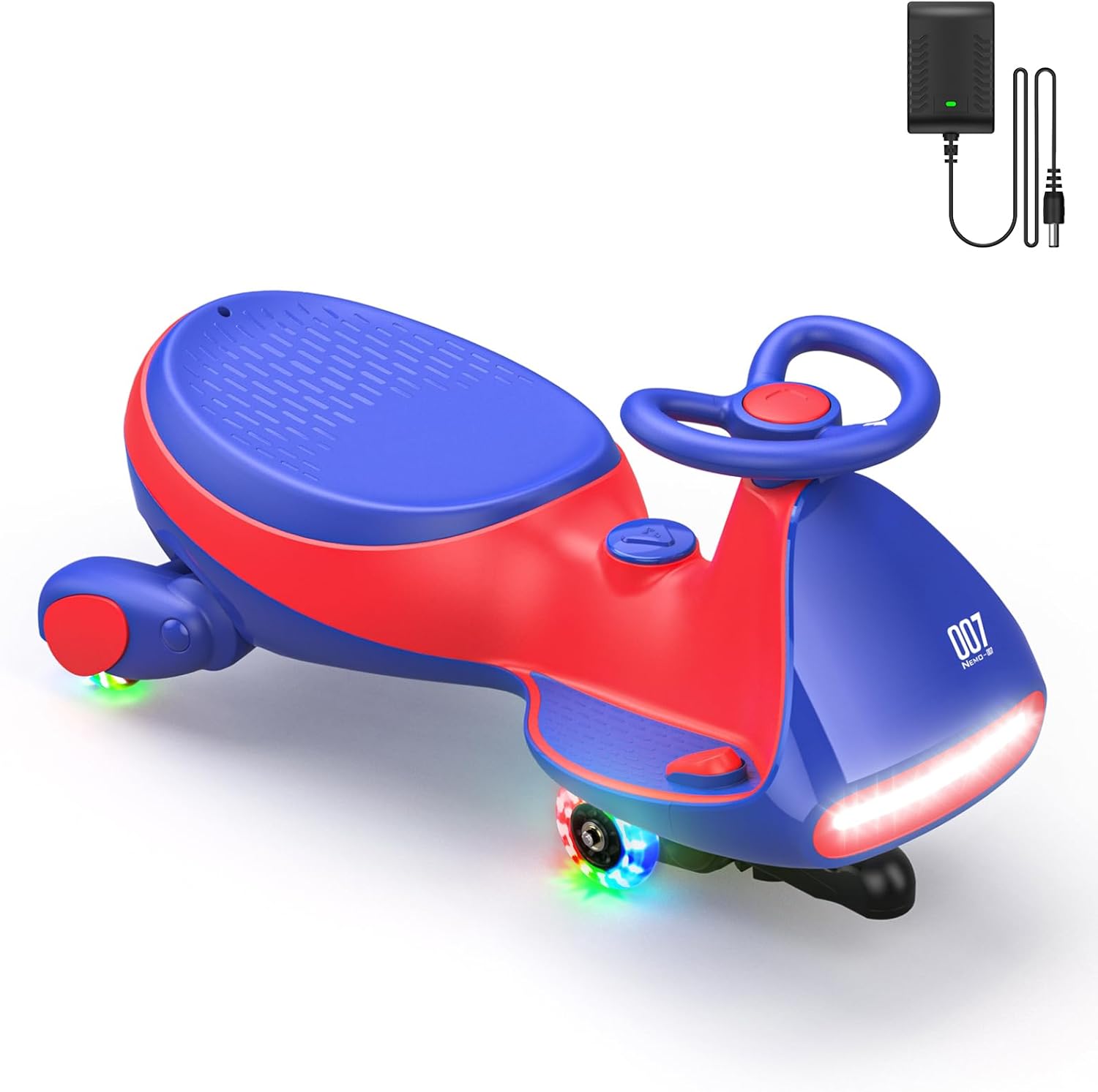 Yadea 12V N7 Pro Electric Wiggle Car with Pedal, Rechargeable Battery, CyberWiggle, 2 in 1 Swing Car, 2 Speed, Anti-Rollover, Flashing Wheels, Bluetooth, for Ages 3 and Up, 150 Lbs
