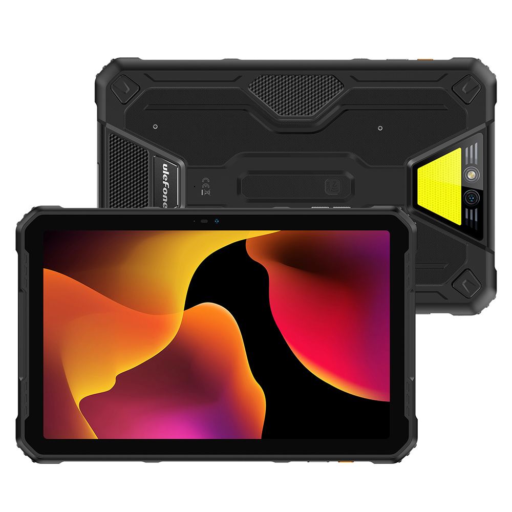 Ulefone Armor Pad 2 11 inch Rugged Tablet, 18600mAh Mega Battery, Camping Light, 2K FHD+ Screen, Octa Core 16GB + 256GB Android 13, 48MP Rear Camera, 4G Dual SIM IP68 Waterproof Tablet GPS NFC- Black