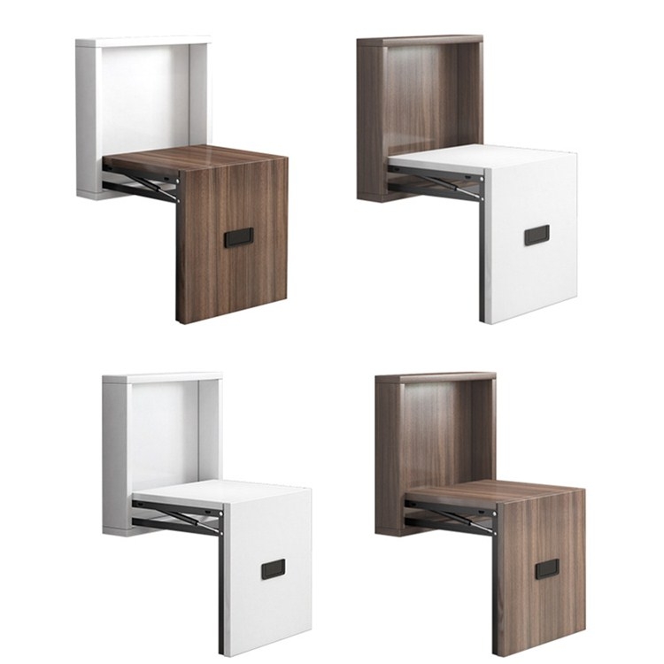 Simple Wooden Folding Wall-mounted Home Footstool Aisle Invisible Shoe Stool