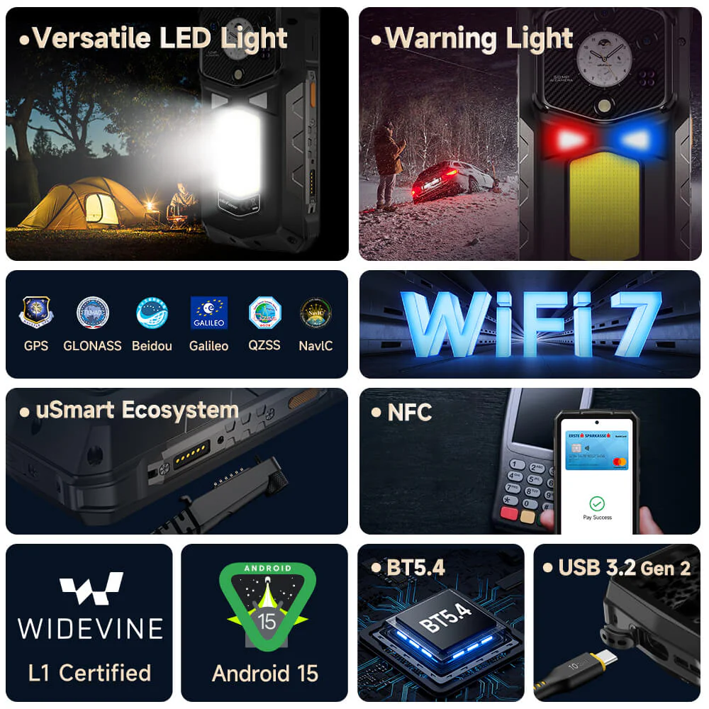 Ulefone Armor 29 Ultra 5G AI Rugged Phone Dual Screen Dimensity 9300+21200mAh 120Hz 1TB ROM 64MP, NFC, Android 15