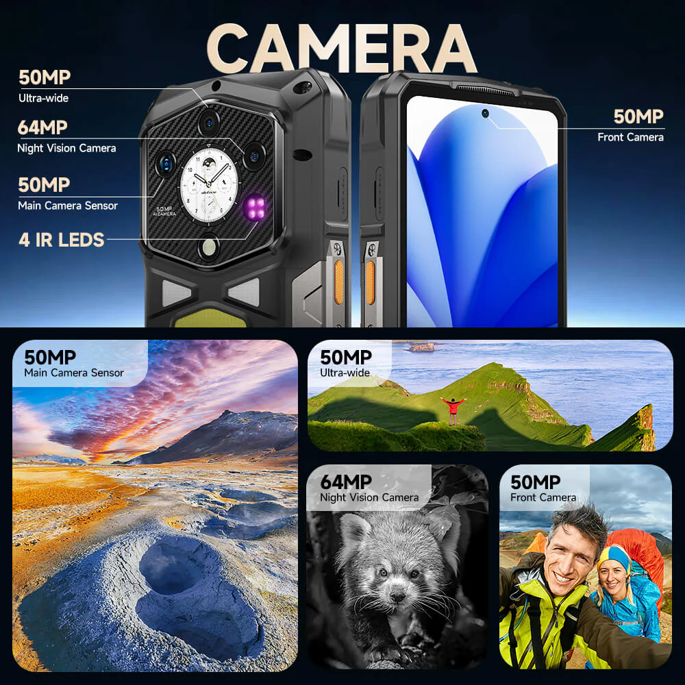 Ulefone Armor 29 Ultra 5G AI Rugged Phone Dual Screen Dimensity 9300+21200mAh 120Hz 1TB ROM 64MP, NFC, Android 15
