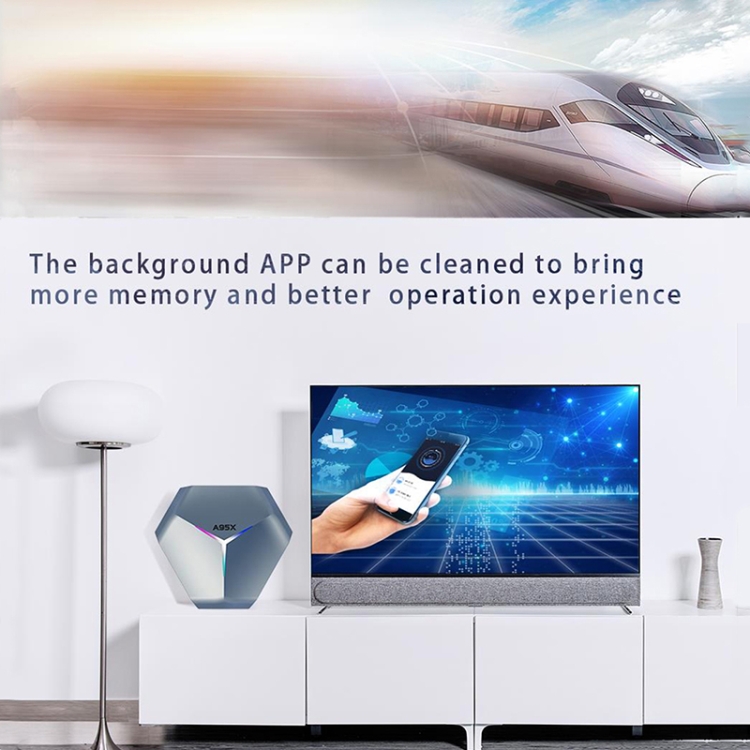 A95X F4 8K UHD Smart TV BOX Android 10.0 Media Player with Remote Control, Amlogic S905X4 Quad Core Cortex-A55 up to 2.0GHz, RAM: 4GB, ROM: 128GB, 2.4GHz/5GHz WiFi, Bluetooth, UK Plug(Metallic Blue)