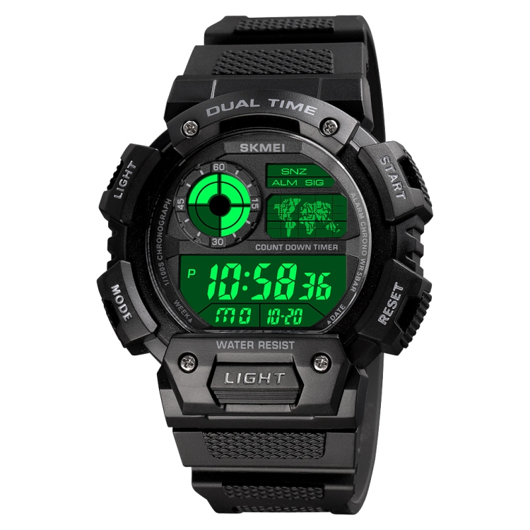 SKMEI 1723 Dual Time LED Digital Display Timing Luminous Electronic Watch
