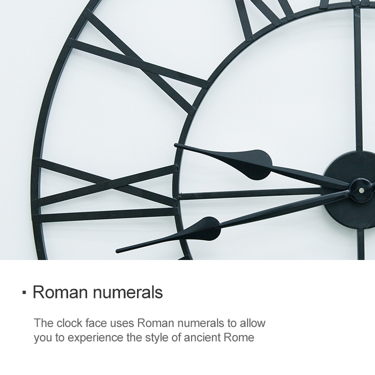 60cm Retro Living Room Iron Round Roman Numeral Mute Decorative Wall Clock - Vintage Gold (50 cm)