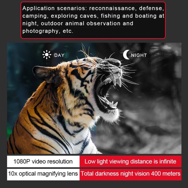 Head-Mounted Night Vision Device Binocular Digital 2.7 Inch Screen Outdoor Infrared Night Vision Telescope