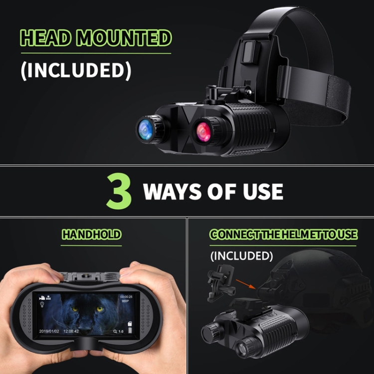 Head-Mounted Night Vision Device Binocular Digital 2.7 Inch Screen Outdoor Infrared Night Vision Telescope