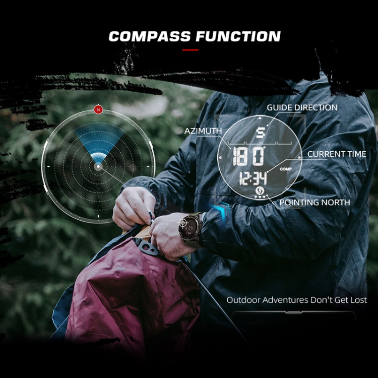 NORTH EDGE ALPS Outdoor Waterproof Men Carbon Fiber Digital Nylon Strap Smart Sports Watch